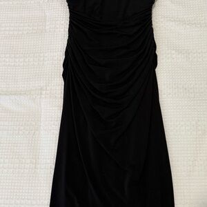 Laundry By Shelli Segal Black Ruched Sweetheart Sheath Dress